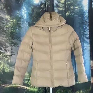 Calvin Klein Tan Quilted Puffer Jacket with Hood